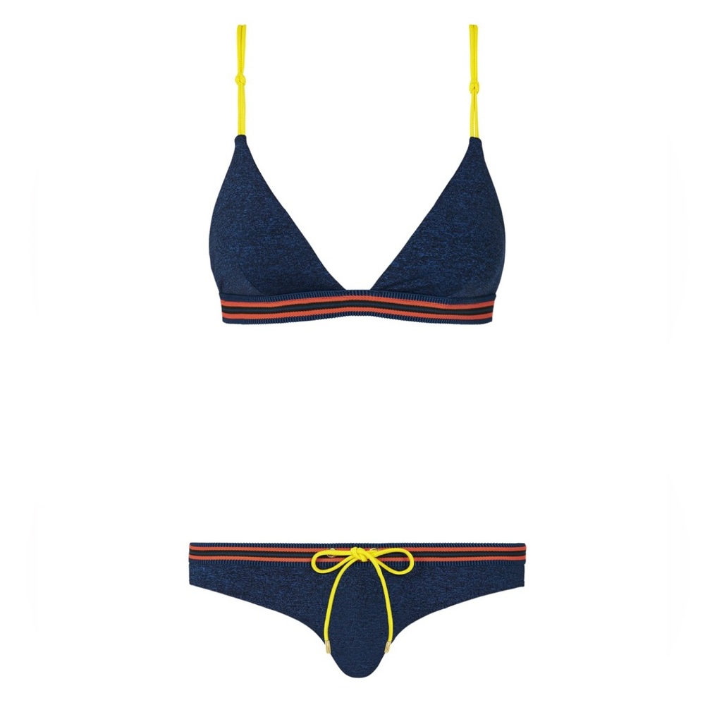 Rye Teeny Weeny Navy Orange and Yellow Bikini Size XS Extra Small